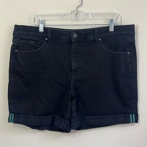 LuLaRoe Boyfriend Denim Rolled Shorts Cascade Size 34 (16-17)